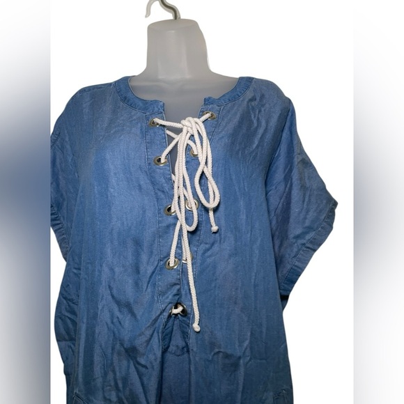 Swimsuits For All Denim Tie Up Tunic Coverup Size 18/20 NWT Beach Swim - Picture 4 of 6